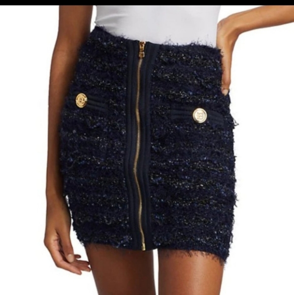 BALMAIN high-waist Wool Skirt NWT - Picture 6 of 14
